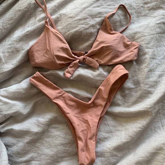 Other - Blush pink tie front bikini set